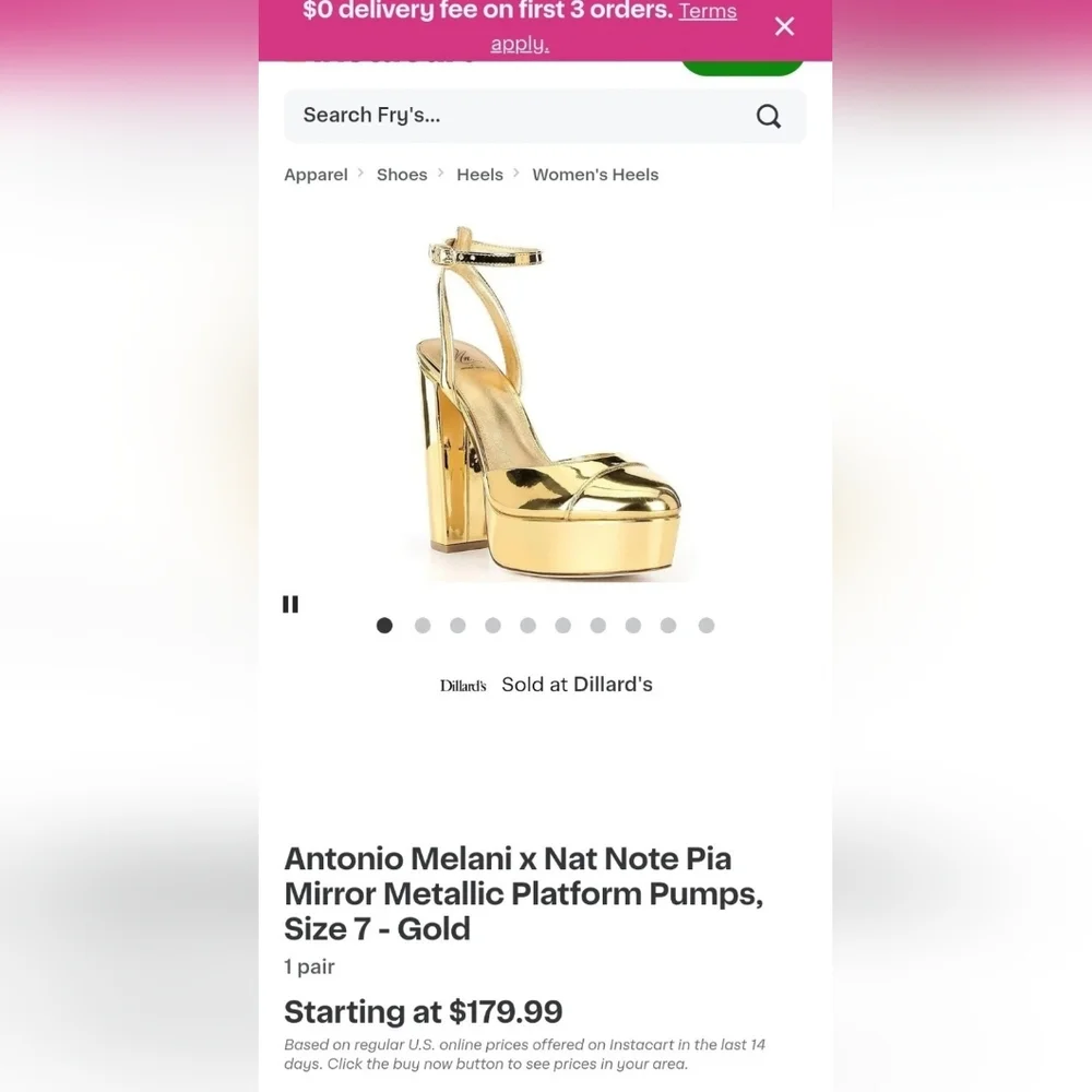 Antonio Melani x Nat Note Pia Mirror Metallic Platform Pumps. Gold  (Size 5.5) - Picture 11 of 14